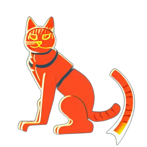 staff, animal, concept art, pixel art, cartoon, 3d render, red, neon transparent PNG cut-out