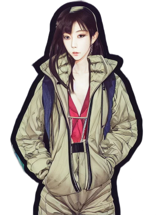 jacket, watercolor, photorealistic, pixel art transparent PNG cut-out