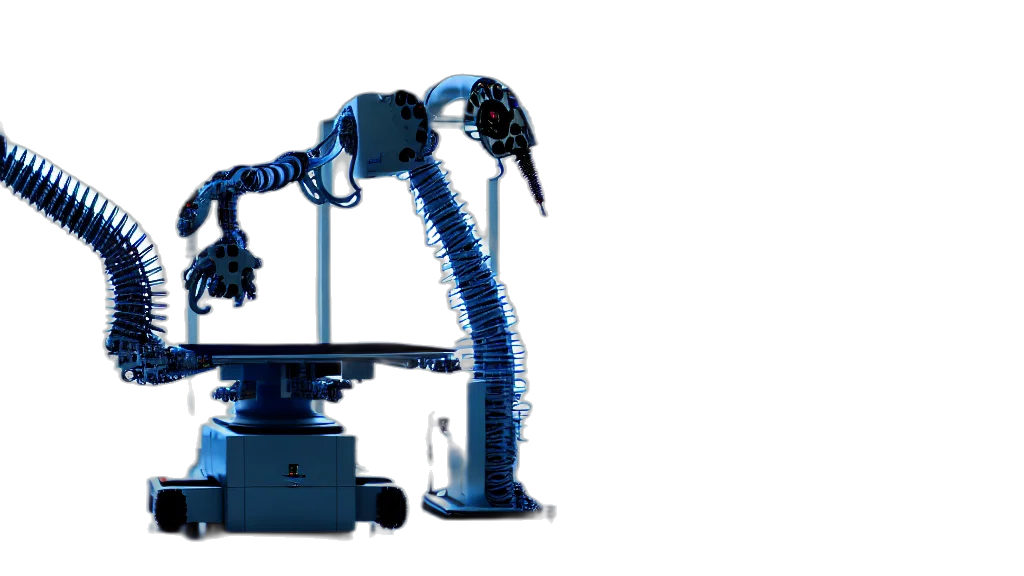 robot, 3d render, blue, complex transparent PNG cut-out