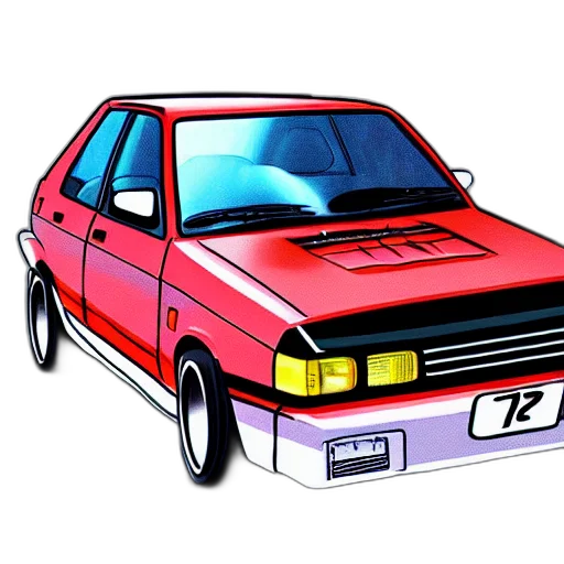 car, photorealistic, vaporwave, concept art transparent PNG cut-out
