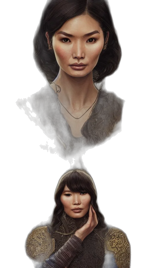 face, staff, concept art, fantasy art transparent PNG cut-out