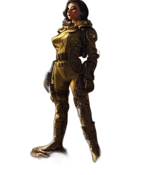 staff, jacket, weapon, robot, concept art, comic book art, fantasy art, cyberpunk transparent PNG cut-out