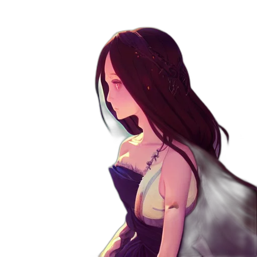 dress, crown, jewelry, face, concept art, fantasy art, pixel art, anime transparent PNG cut-out