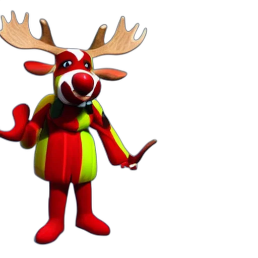 animal, staff, creature, 3d render, concept art, render, moose, dressed transparent PNG cut-out