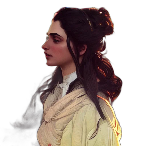 face, dress, crown, staff, fantasy art, concept art, oil painting, photorealistic transparent PNG cut-out