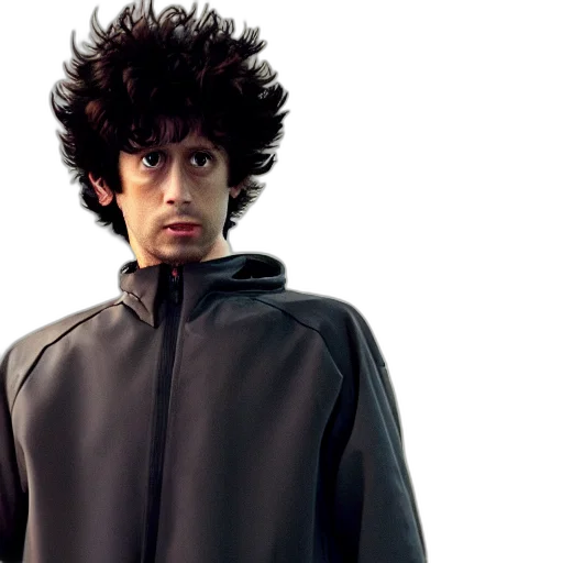 jacket, hair, face, staff transparent PNG cut-out