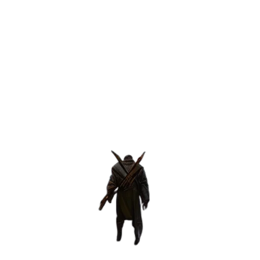 creature, staff, mask, jacket, pixel art, concept art, 3d render, fantasy art transparent PNG cut-out