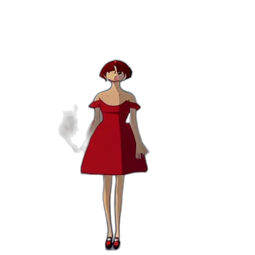 dress, staff, jewelry, 3d render transparent PNG cut-out