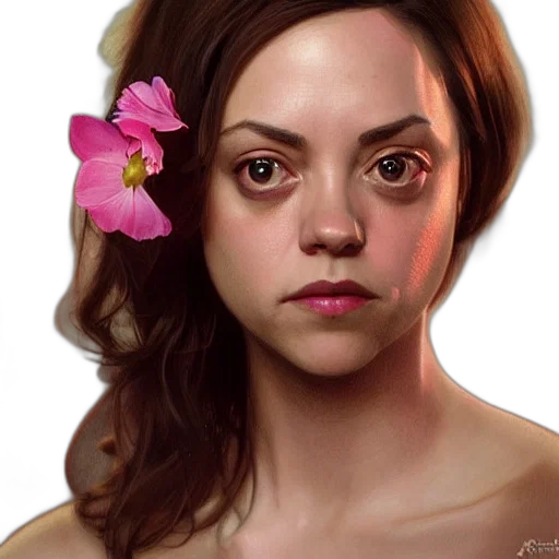 face, flower, photorealistic, concept art transparent PNG cut-out