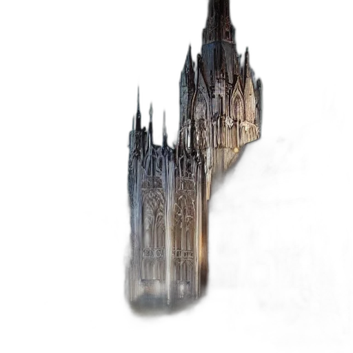 building, crown, sword, staff, concept art, 3d render, photorealistic, fantasy art transparent PNG cut-out