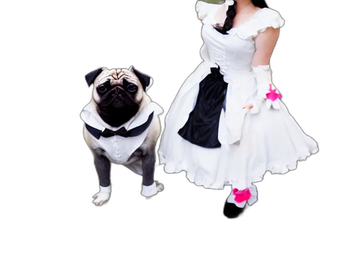 dress, animal, photorealistic, 3d render transparent PNG cut-out