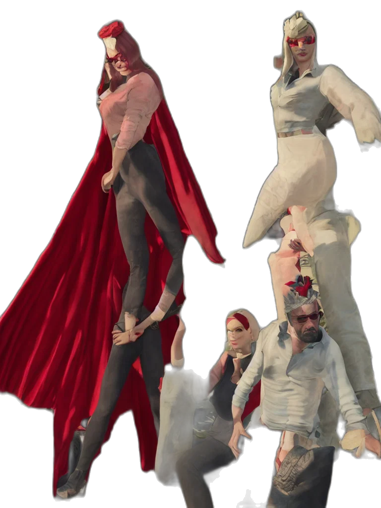 staff, creature, jacket, dress transparent PNG cut-out