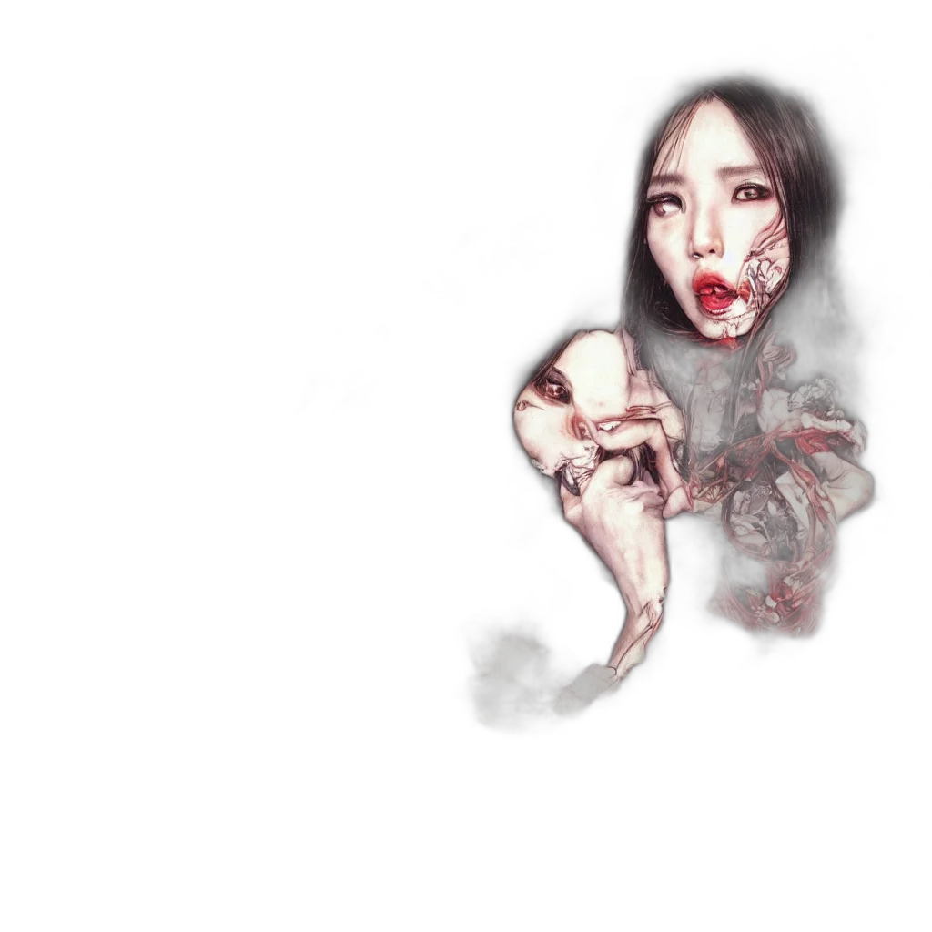 face, photorealistic, concept art, pixel art transparent PNG cut-out