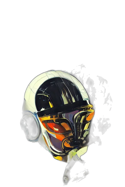 mask, face, robot, weapon, concept art, comic book art, watercolor, cyberpunk transparent PNG cut-out