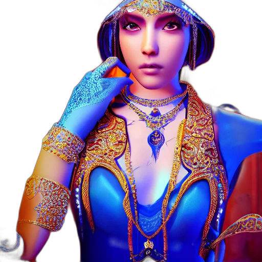 jewelry, staff, crown, face, fantasy art, 3d render, concept art, photorealistic transparent PNG cut-out