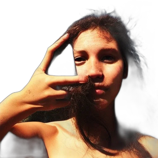 hair, face, mask, crown, photorealistic, 3d render, vaporwave, underwater transparent PNG cut-out