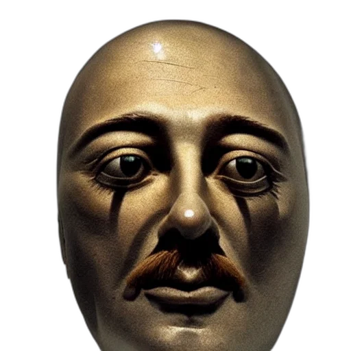 mask, face, crown, staff, photorealistic, 3d render, oil painting, glass transparent PNG cut-out