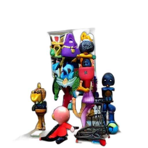 robot, crown, staff, mask transparent PNG cut-out