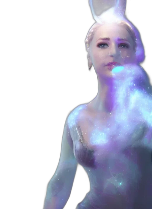 dress, robot, vaporwave, 3d render transparent PNG cut-out