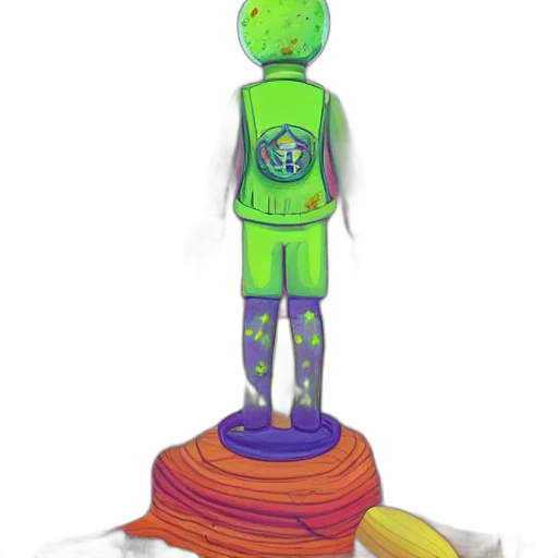 robot, staff, creature, 3d render transparent PNG cut-out