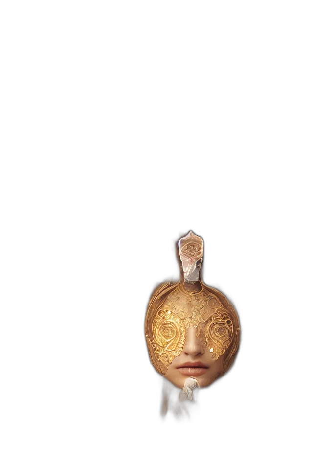 jewelry, mask, face, staff, 3d render, human, portrait, wearing transparent PNG cut-out