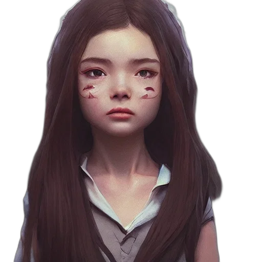 face, hair, mask, creature, concept art, photorealistic, fantasy art, anime transparent PNG cut-out
