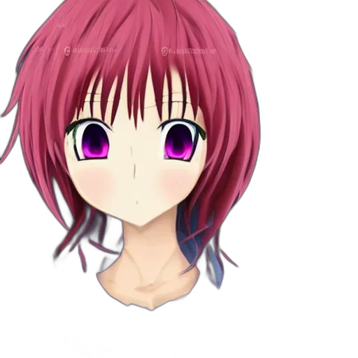 face, anime, photorealistic, 3d render, cartoon, girl, wings, profile transparent PNG cut-out
