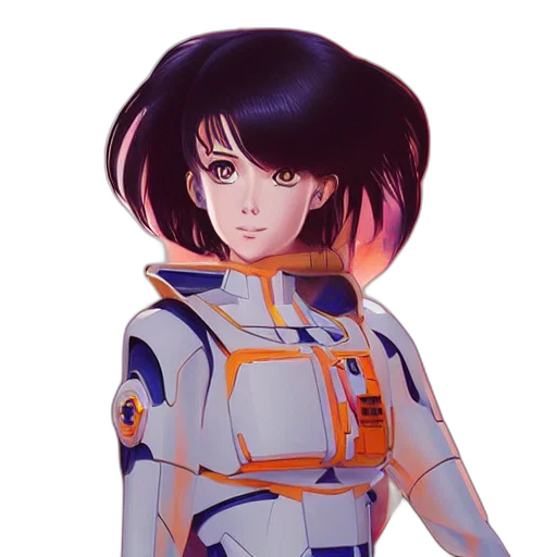 robot, jacket, face, staff transparent PNG cut-out