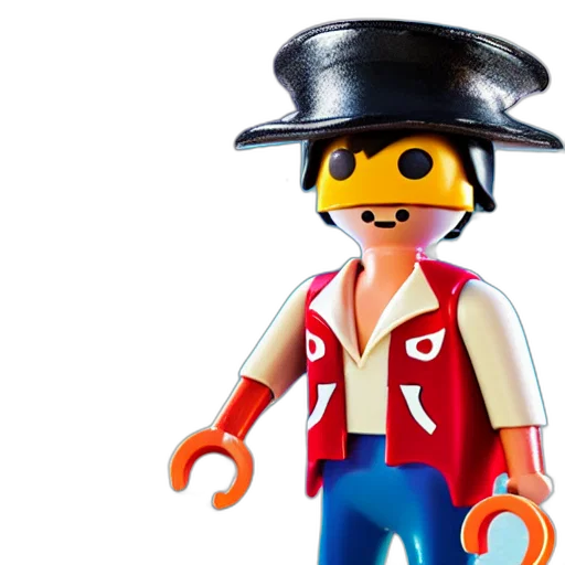 hat, robot, staff, 3d render transparent PNG cut-out