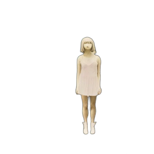 dress, creature, jacket, robot, pixel art, concept art, 3d render, anime transparent PNG cut-out