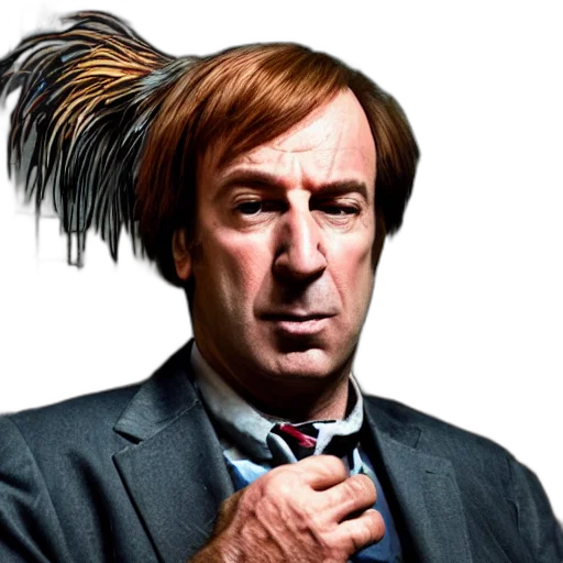 hair, hat, staff, jacket, saul, goodman, rooster, medieval transparent PNG cut-out