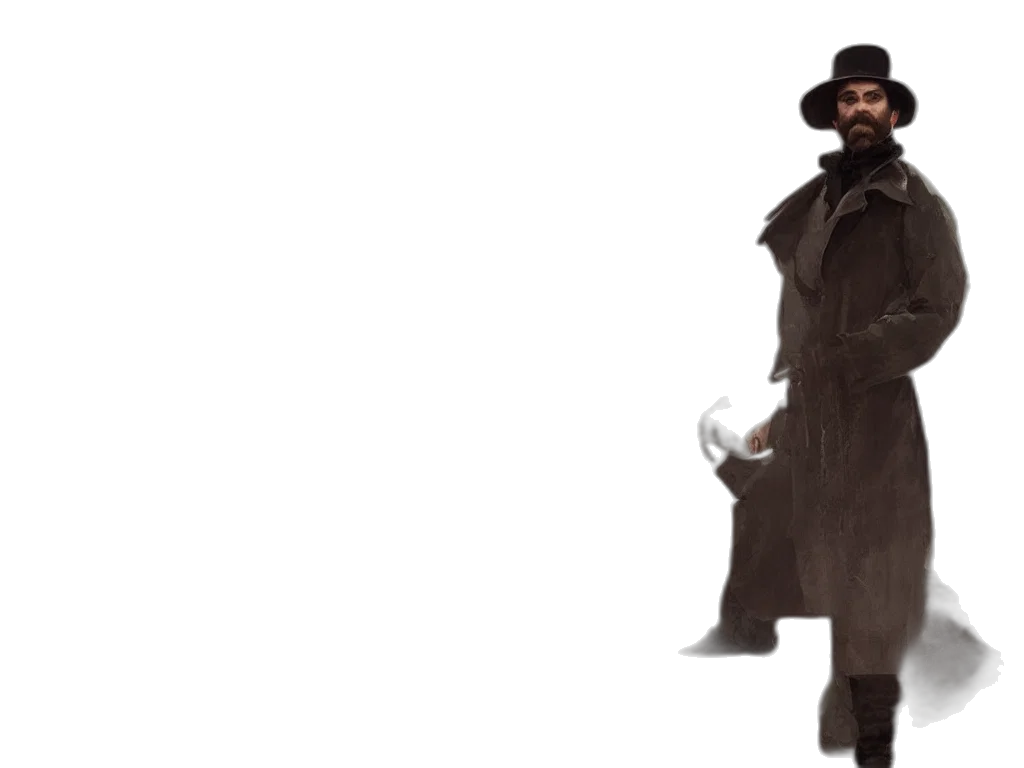 hat, jacket, staff, sword transparent PNG cut-out