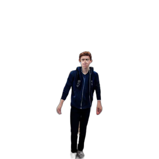 jacket, creature, staff, face, 3d render, pixel art, concept art, cartoon transparent PNG cut-out