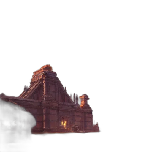 building, weapon, dragon, crown, concept art, 3d render, photorealistic, fantasy art transparent PNG cut-out