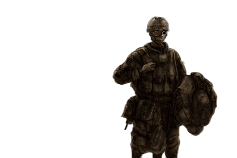 weapon, mask, jacket, staff transparent PNG cut-out