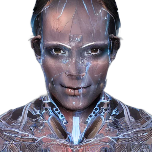 robot, face, mask, cyberpunk, 3d render, concept art, photorealistic, artificial transparent PNG cut-out