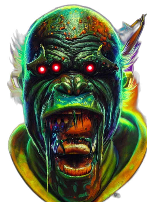 face, creature, mask, staff transparent PNG cut-out
