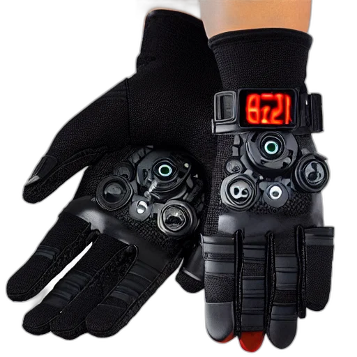 cyberpunk, 3d render, gloves transparent PNG cut-out