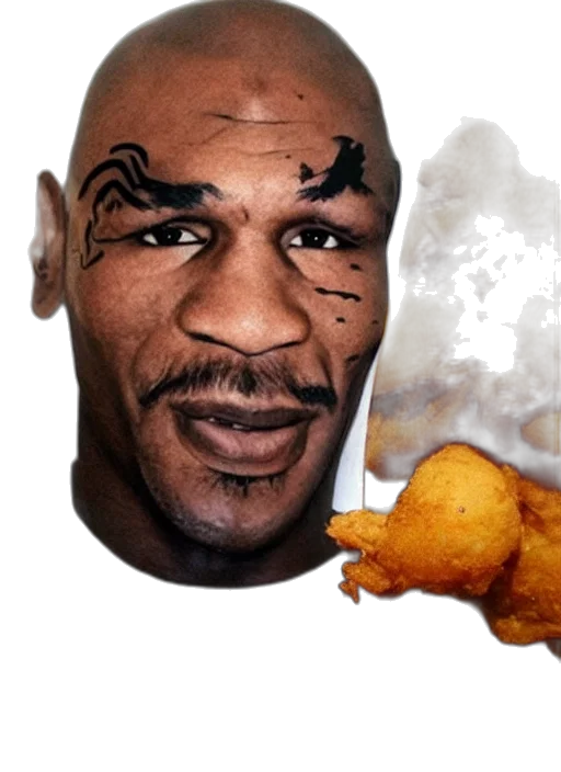 food, face, animal, creature, photorealistic, fried, chicken, mike transparent PNG cut-out