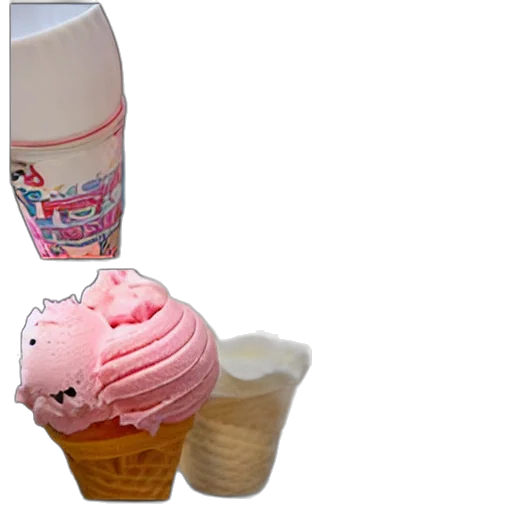 food, 3d render, vaporwave, pastel, monster, made, ice, cream transparent PNG cut-out