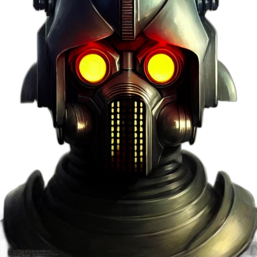 robot, mask, face, concept art transparent PNG cut-out