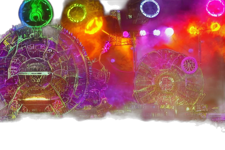 concept art, 3d render, cyberpunk, outer space transparent PNG cut-out