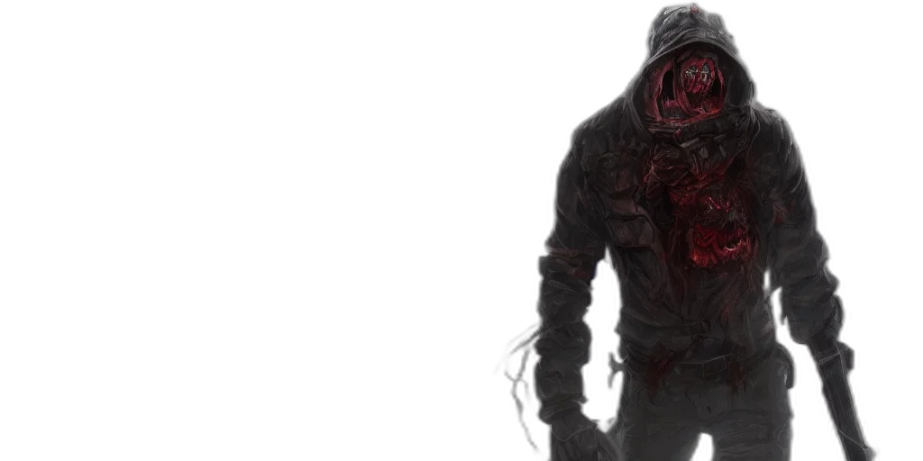 creature, jacket, concept art, 3d render, man, into, eye, storm transparent PNG cut-out