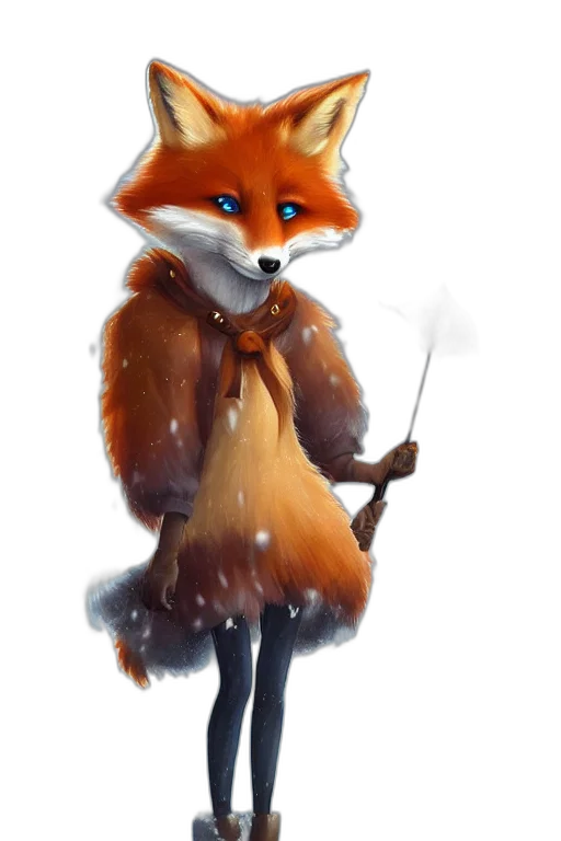 staff, animal, jacket, weapon, fantasy art, concept art, watercolor, oil painting transparent PNG cut-out