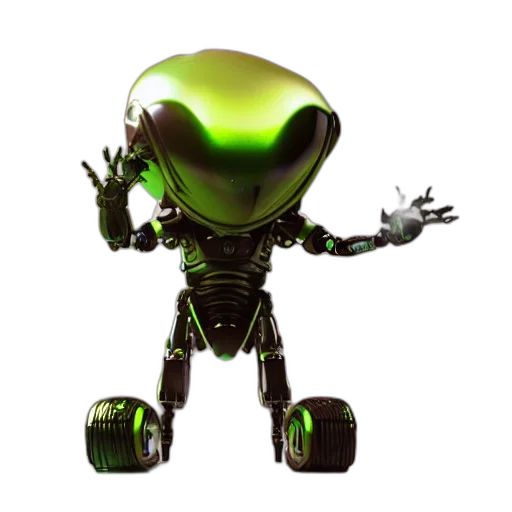 robot, creature, animal, staff, 3d render, concept art, pixel art, outer space transparent PNG cut-out
