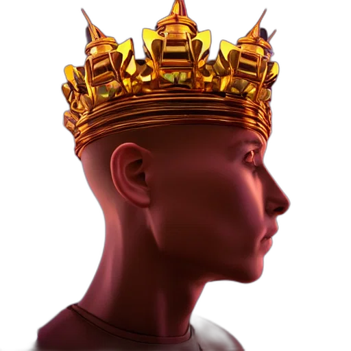 crown, hat, face, mask, concept art, 3d render, photorealistic, fantasy art transparent PNG cut-out