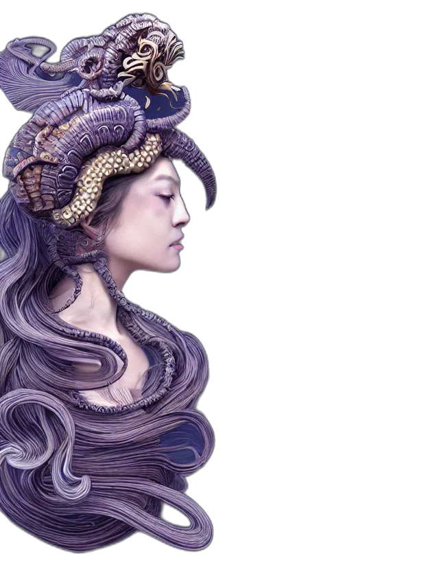 crown, hair, mask, dress, fantasy art, photorealistic, watercolor, concept art transparent PNG cut-out