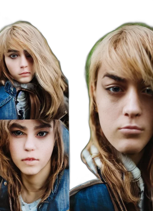 jacket, hair, face, hat transparent PNG cut-out