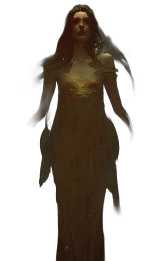 dress, staff, creature, mask transparent PNG cut-out