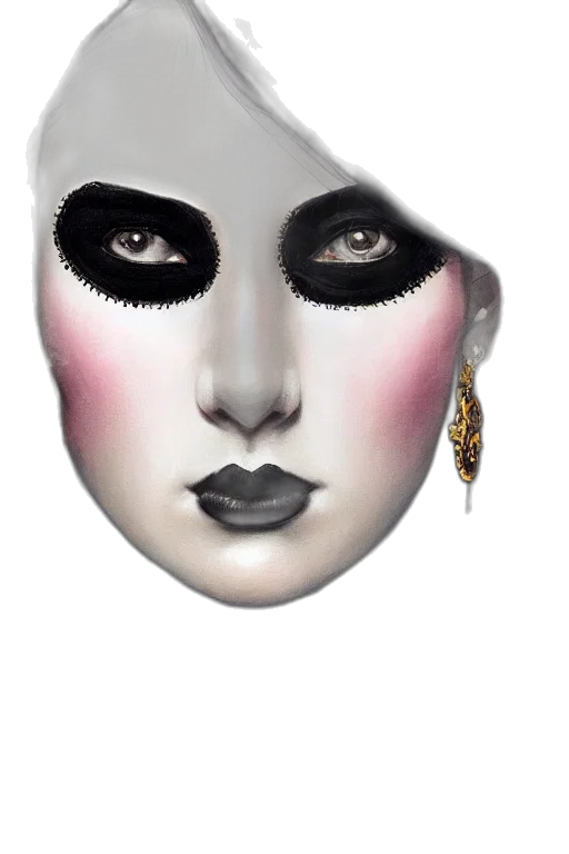 mask, face, jewelry, photorealistic transparent PNG cut-out